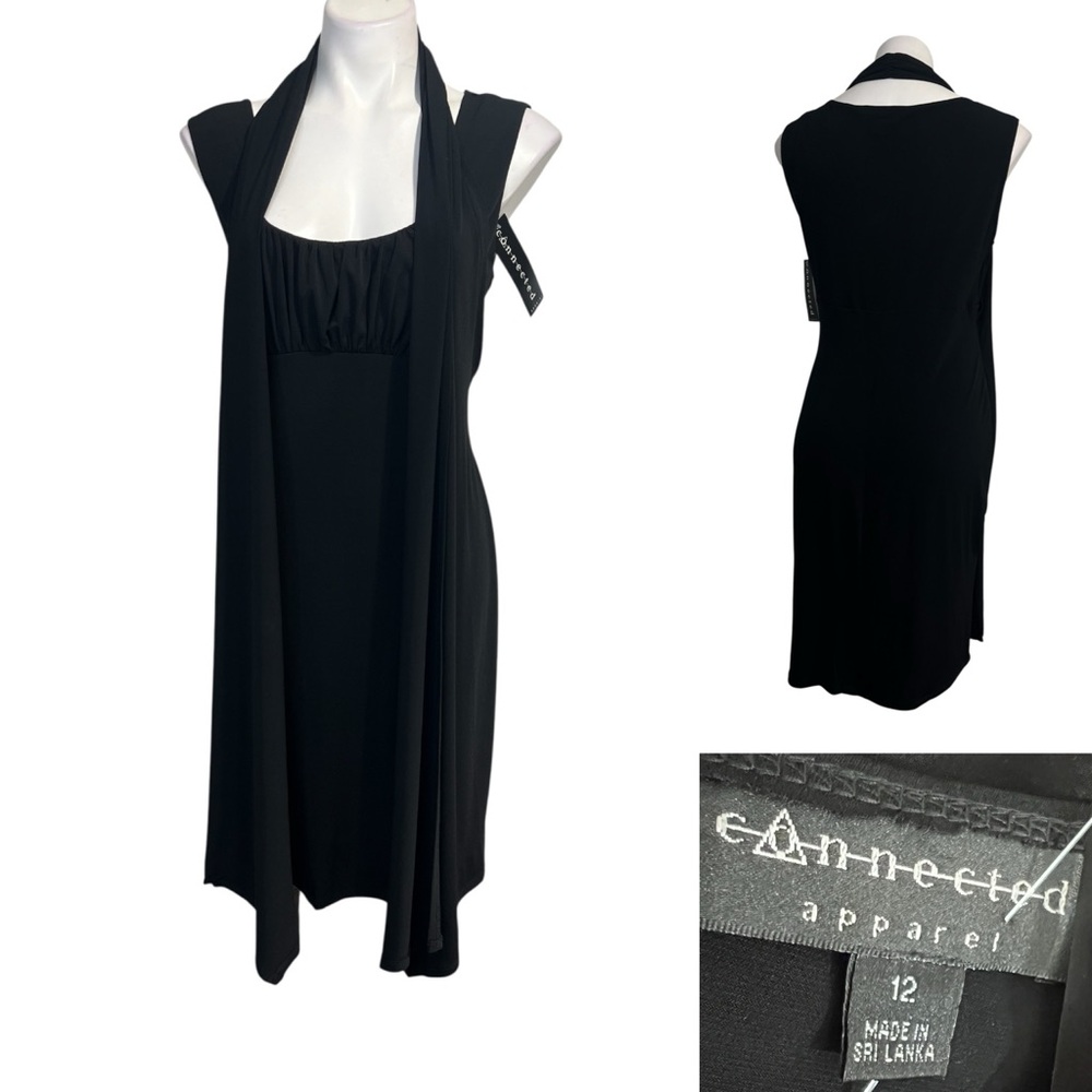 Connected Apparel Black Layered Dress